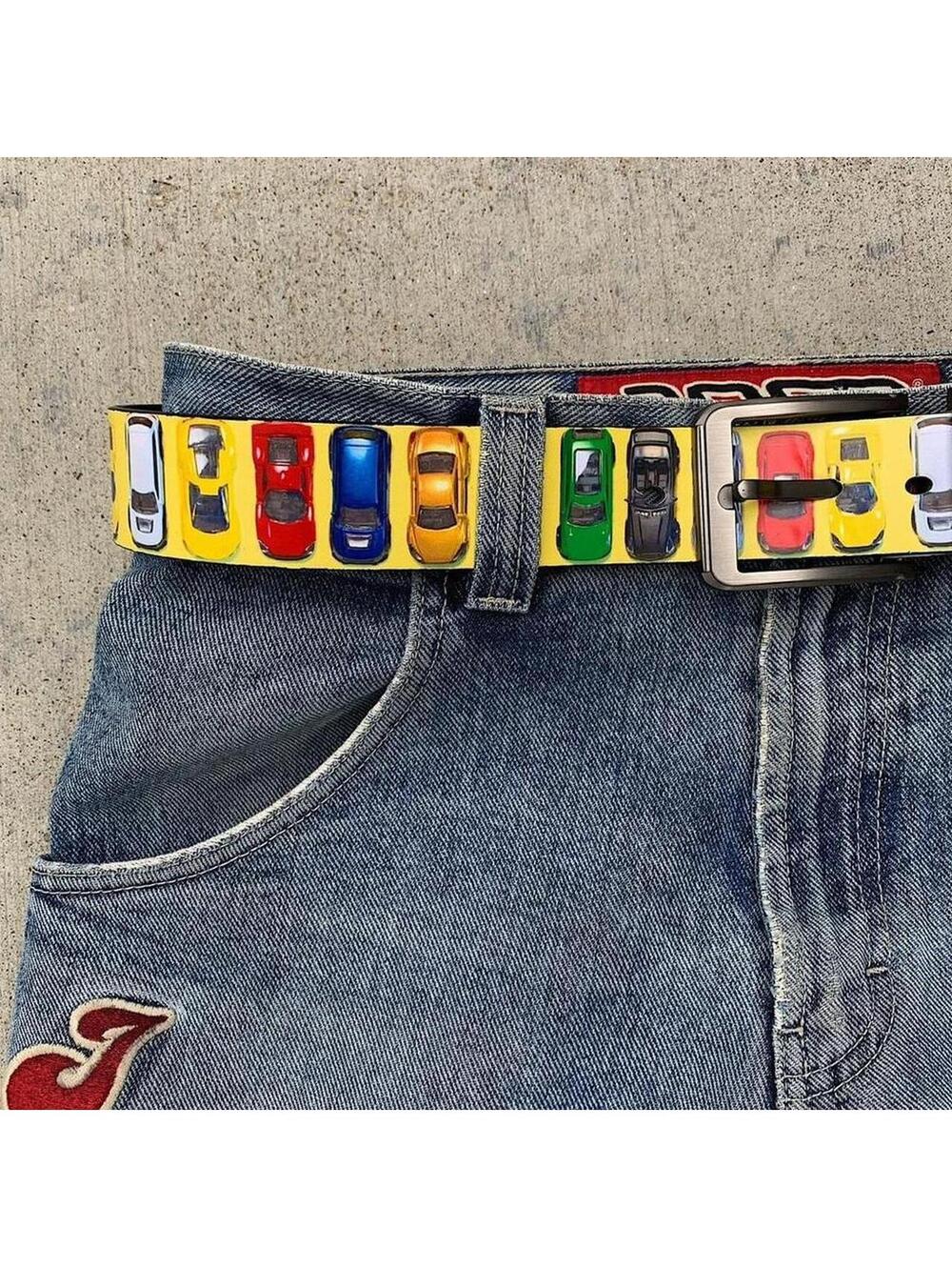 Y2k style Toy Car yellow Belt. Very cool unique belt. Y2k style. 41 inches - Picture 1 of 8